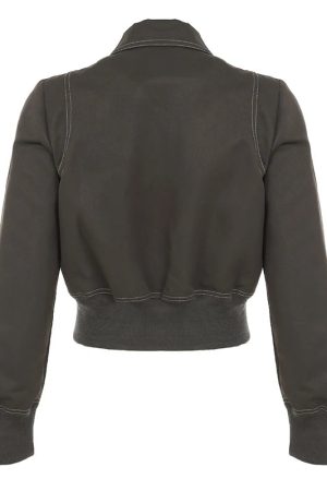 New Style Trends - Combat Stitch Zip Y2k Jacket - Outfit Ideas