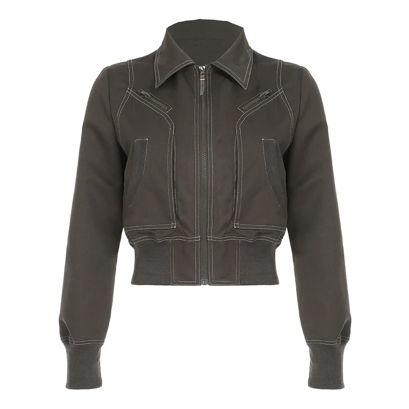 New Style Trends - Combat Stitch Zip Y2k Jacket - Outfit Ideas