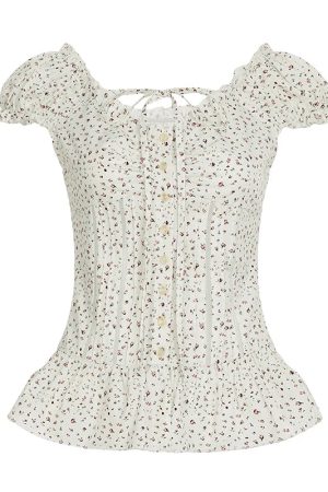 New Style Trends - Coquette Antique Rose Lace Corset Shirt - Outfit Ideas