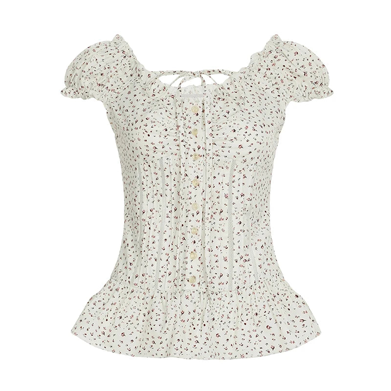 New Style Trends - Coquette Antique Rose Lace Corset Shirt - Outfit Ideas