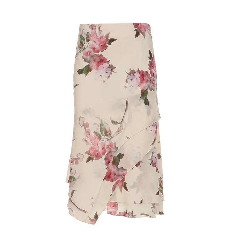 New Style Trends - Coquette Blossom Drift Mesh Midi Skirt - Outfit Ideas