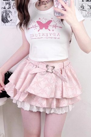 New Style Trends - Coquette Blush Flutter Bow Skirt - Outfit Ideas