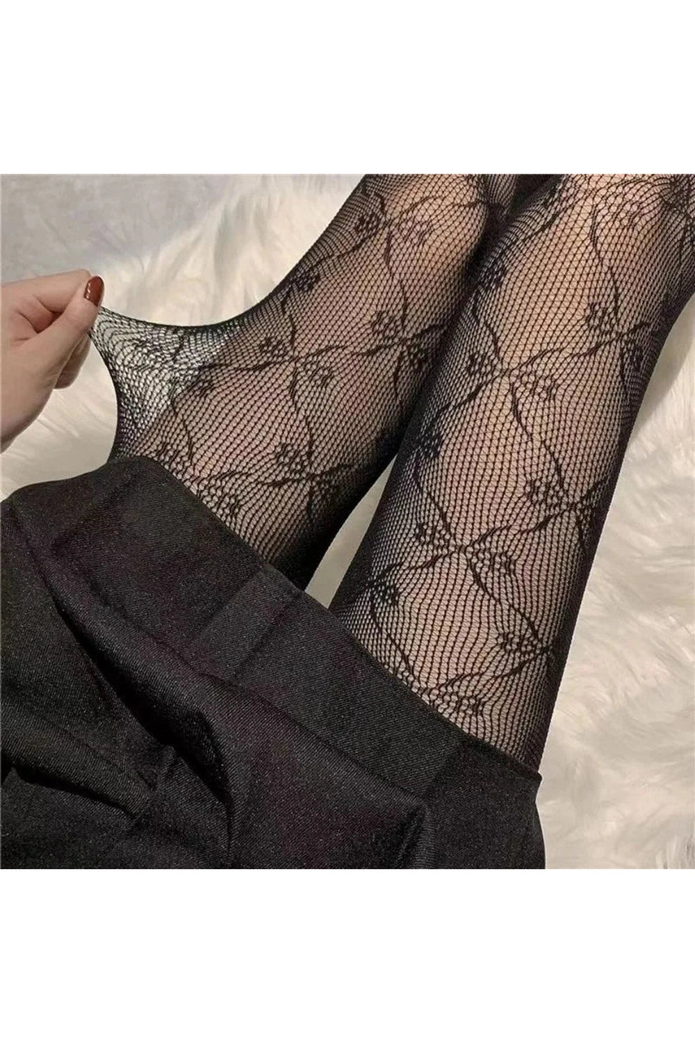 New Style Trends - Coquette Bow Fishnet Tights - Outfit Ideas