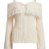 New Style Trends - Coquette Cold Shoulder Lace Knit Sweater - Outfit Ideas