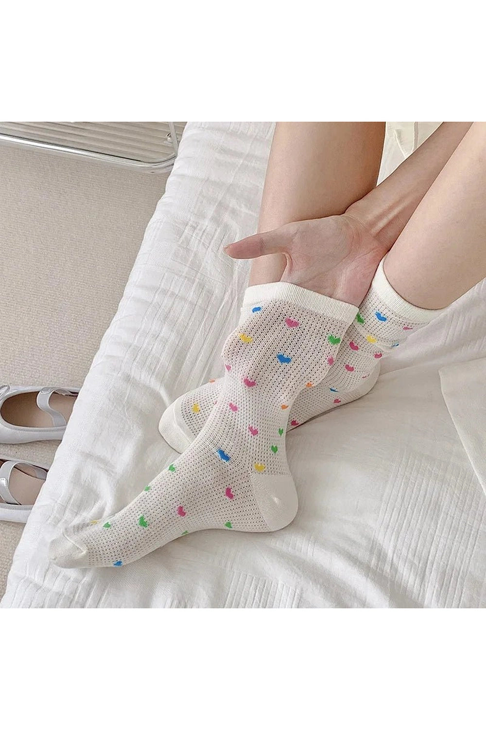 New Style Trends - Coquette Colorful Dots Crew Socks - Outfit Ideas