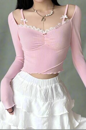 New Style Trends - Coquette Cotton Candy Delight Top - Outfit Ideas