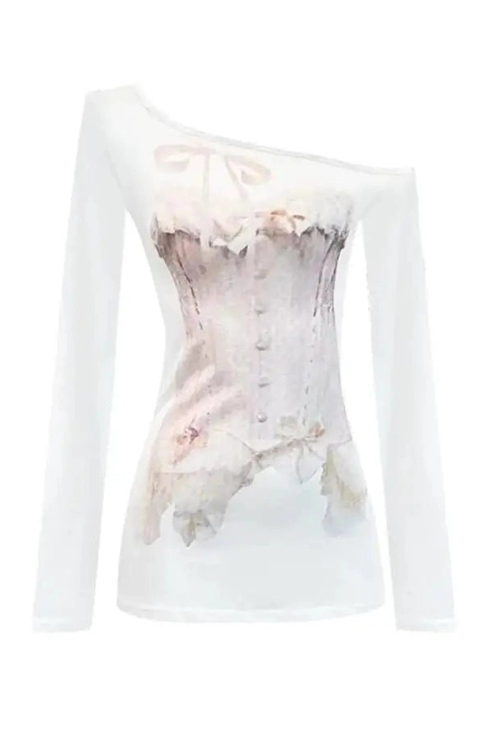 New Style Trends - Coquette Dreamy Corset Illusion Off-Shoulder Top - Outfit Ideas