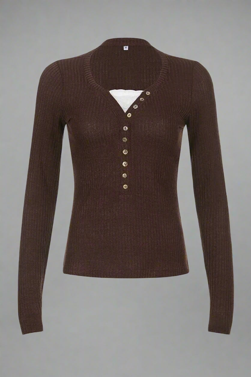 New Style Trends - Coquette Espresso Elegance Ribbed Top - Outfit Ideas