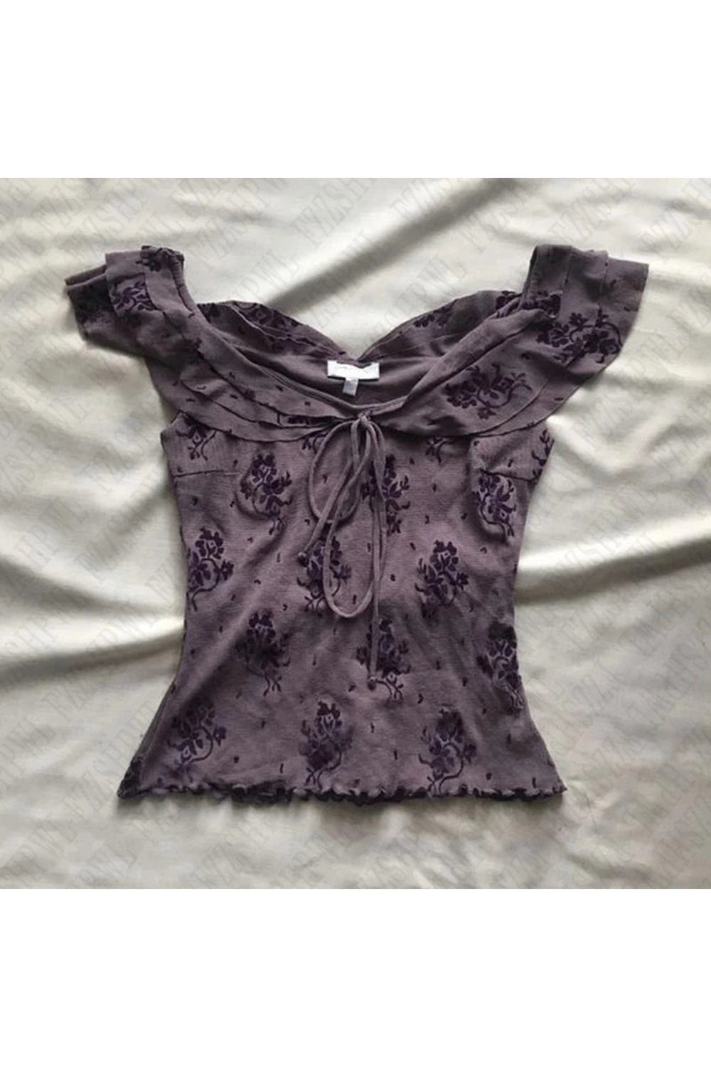 New Style Trends - Coquette Floral Lace-Up Off-Shoulder Top - Outfit Ideas