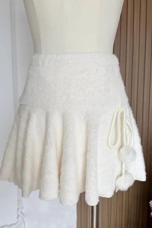 New Style Trends - Coquette Fluffy Pom-Pom Mini Skirt - Outfit Ideas