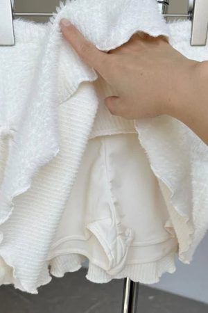 New Style Trends - Coquette Fluffy Pom-Pom Mini Skirt - Outfit Ideas