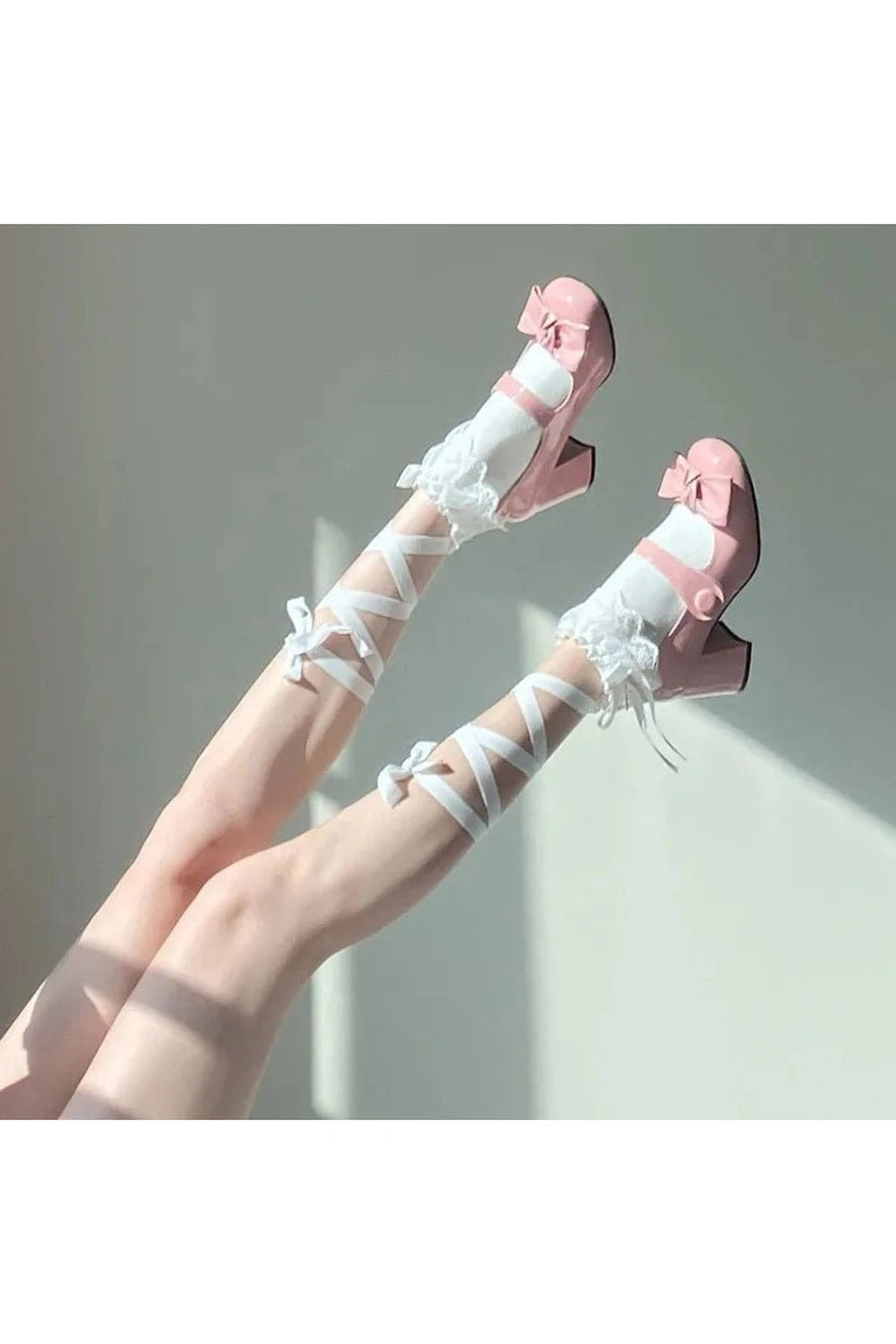 New Style Trends - Coquette Lace Cross Tie Socks - Outfit Ideas