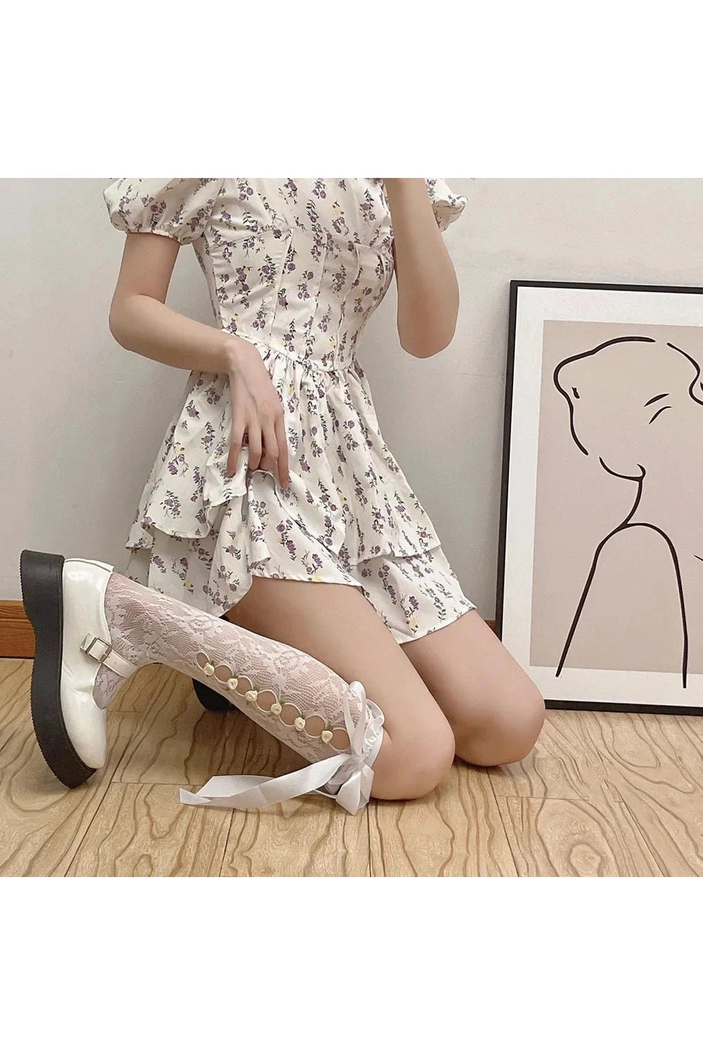 New Style Trends - Coquette Lace Mesh Fishnet Knee Socks - Outfit Ideas New Style Trends - Coquette Lace Mesh Fishnet Knee Socks - Outfit Ideas