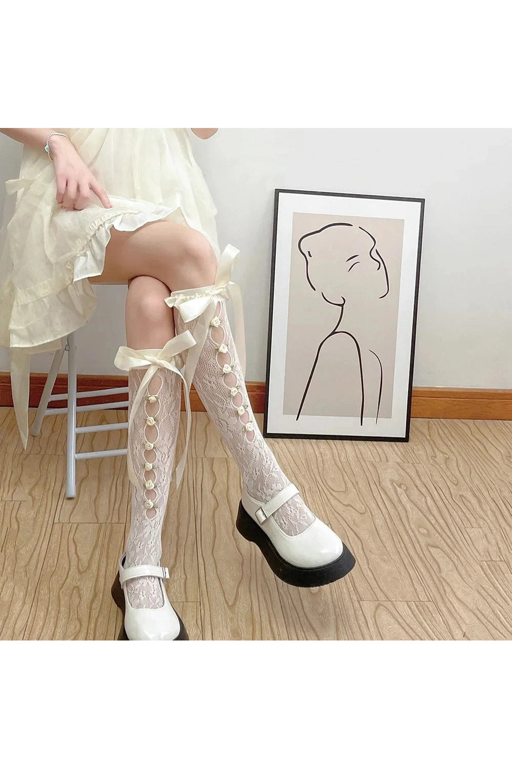 New Style Trends - Coquette Lace Mesh Fishnet Knee Socks - Outfit Ideas New Style Trends - Coquette Lace Mesh Fishnet Knee Socks - Outfit Ideas