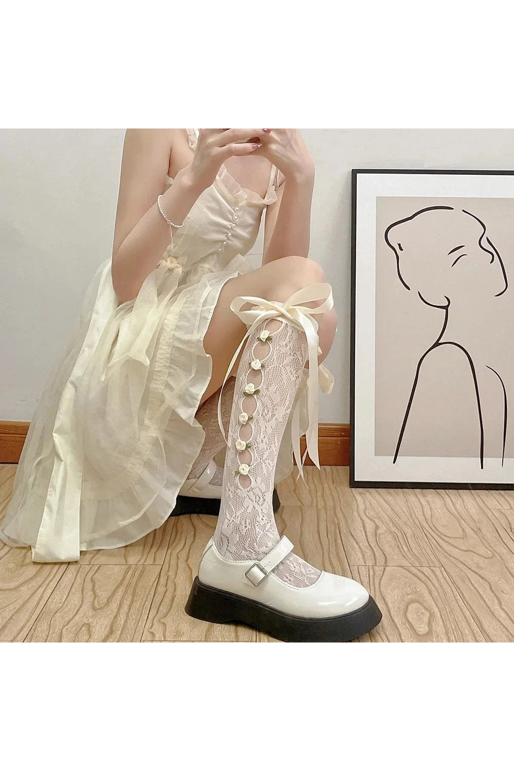 New Style Trends - Coquette Lace Mesh Fishnet Knee Socks - Outfit Ideas New Style Trends - Coquette Lace Mesh Fishnet Knee Socks - Outfit Ideas