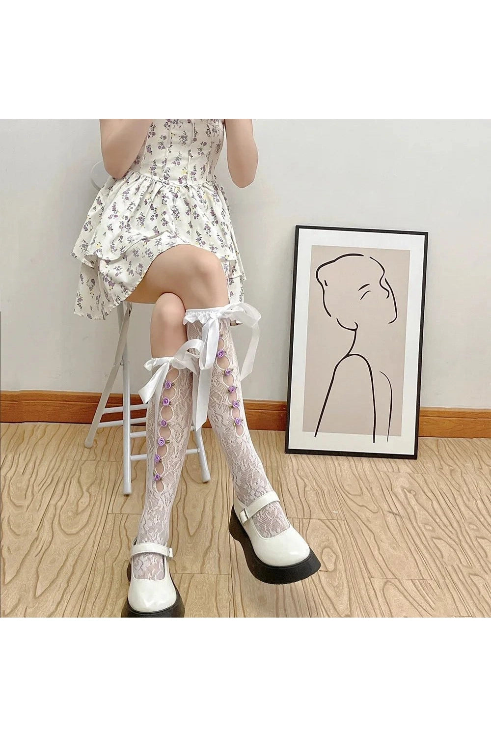 New Style Trends - Coquette Lace Mesh Fishnet Knee Socks - Outfit Ideas New Style Trends - Coquette Lace Mesh Fishnet Knee Socks - Outfit Ideas