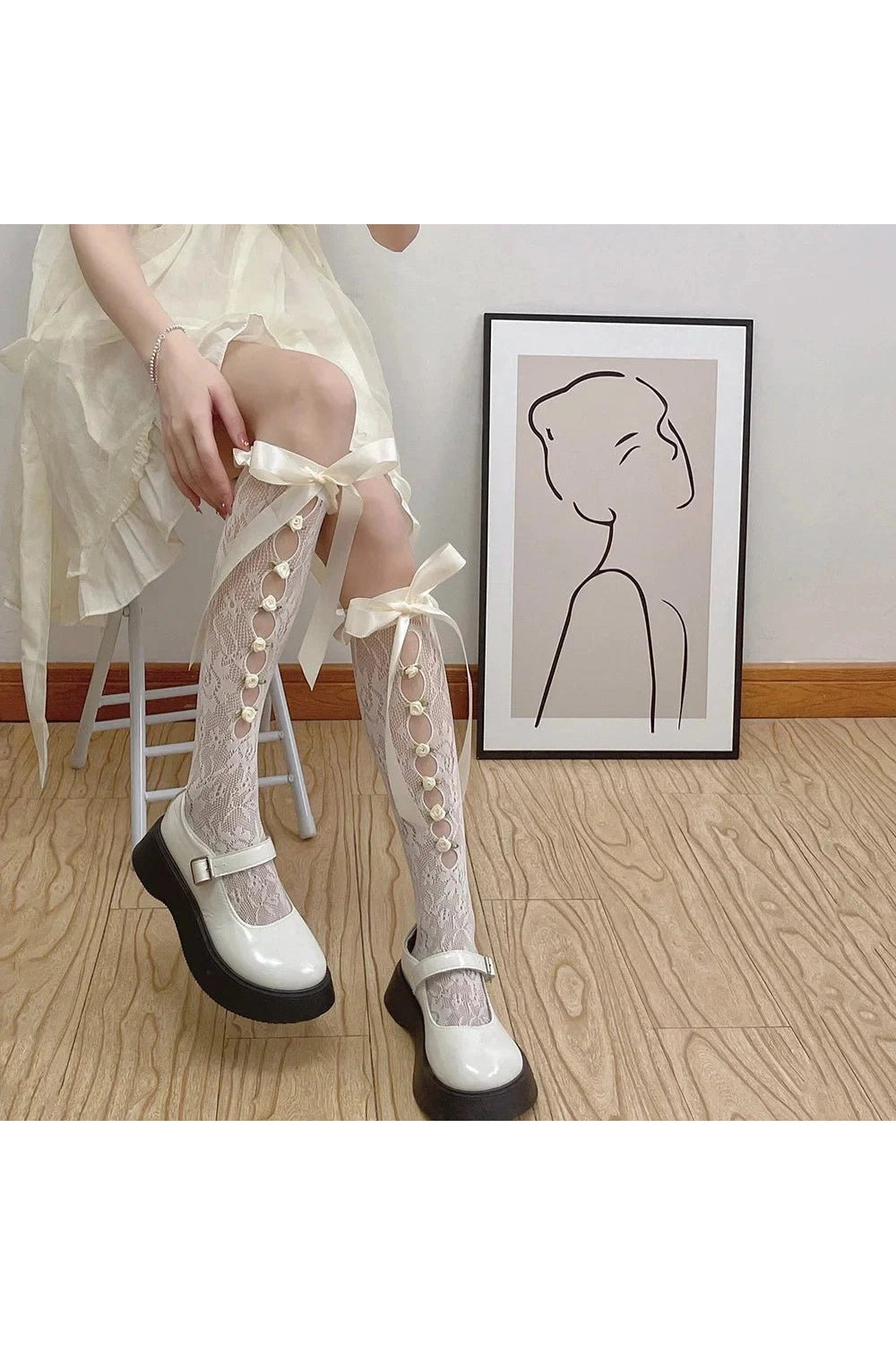 New Style Trends - Coquette Lace Mesh Fishnet Knee Socks - Outfit Ideas New Style Trends - Coquette Lace Mesh Fishnet Knee Socks - Outfit Ideas