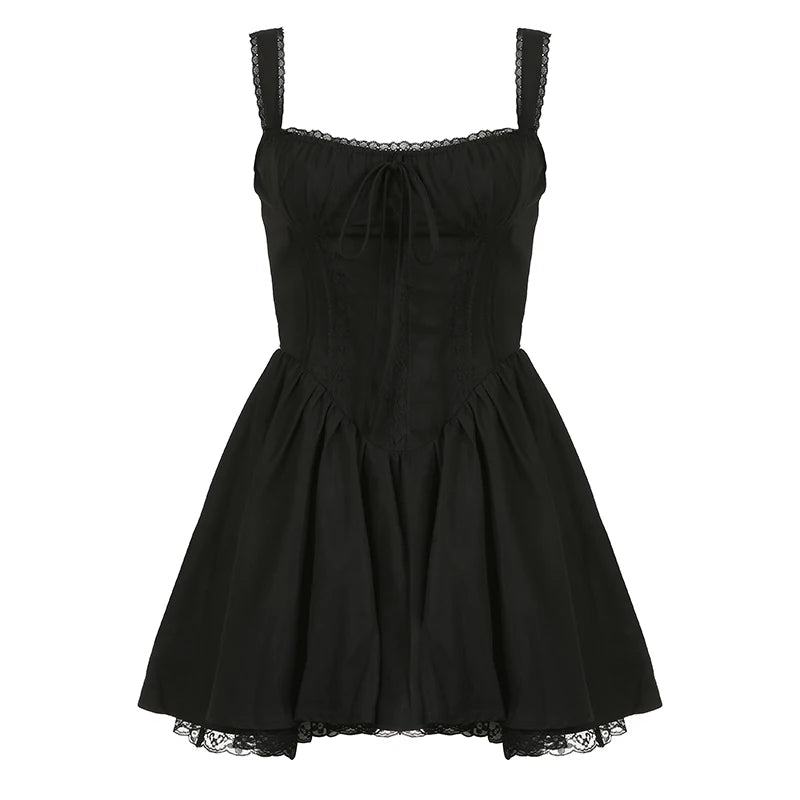 New Style Trends - Coquette Lace Panel A-line White Dress - Outfit Ideas