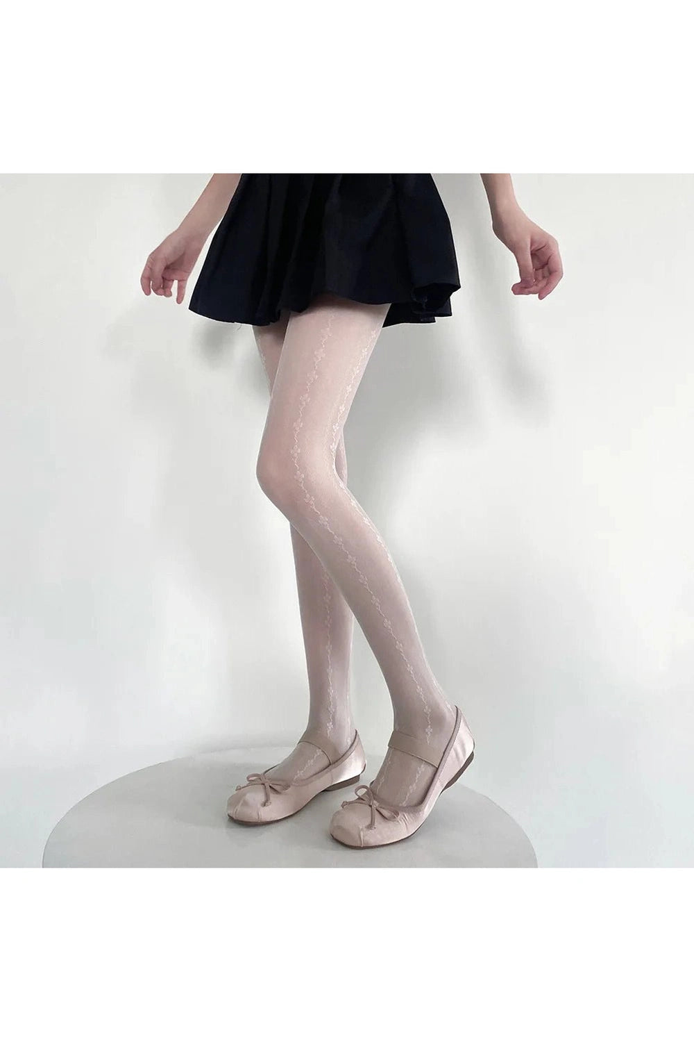 New Style Trends - Coquette Lace Trim Elegance Tights - Outfit Ideas