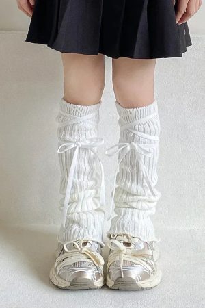 New Style Trends - Coquette Lace-Up Knit Leg Warmers - Outfit Ideas
