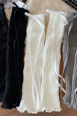 New Style Trends - Coquette Lace-Up Knit Leg Warmers - Outfit Ideas