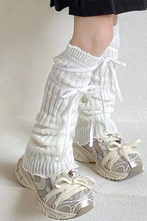 New Style Trends - Coquette Lace-Up Knit Leg Warmers - Outfit Ideas