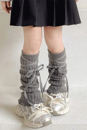 New Style Trends - Coquette Lace-Up Knit Leg Warmers - Outfit Ideas