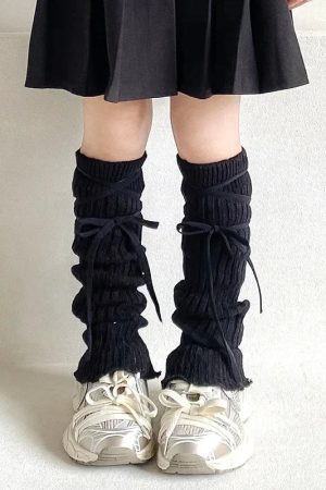 New Style Trends - Coquette Lace-Up Knit Leg Warmers - Outfit Ideas