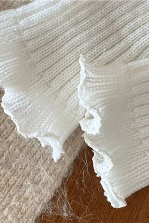 New Style Trends - Coquette Lace-Up Knit Leg Warmers - Outfit Ideas