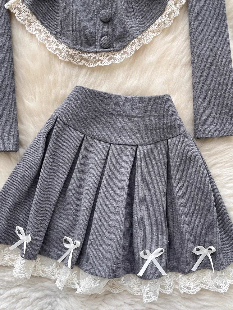 New Style Trends - Coquette Long Sleeve Grey Outfit - Outfit Ideas New Style Trends - Coquette Long Sleeve Grey Outfit - Outfit Ideas