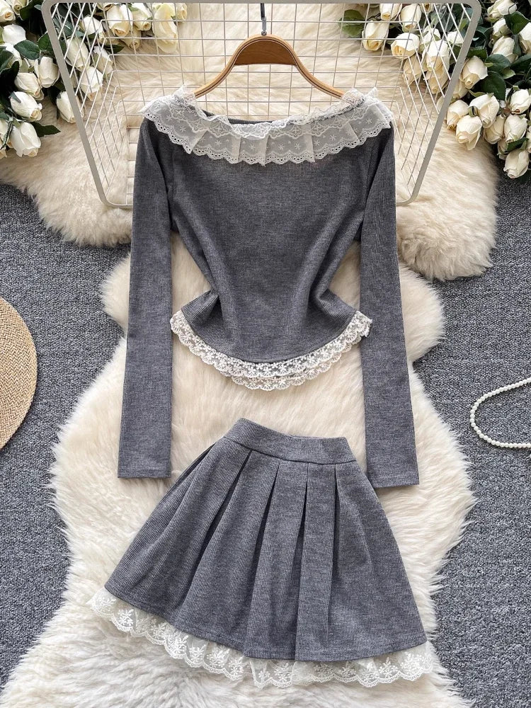 New Style Trends - Coquette Long Sleeve Grey Outfit - Outfit Ideas New Style Trends - Coquette Long Sleeve Grey Outfit - Outfit Ideas