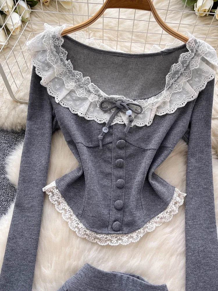 New Style Trends - Coquette Long Sleeve Grey Outfit - Outfit Ideas New Style Trends - Coquette Long Sleeve Grey Outfit - Outfit Ideas