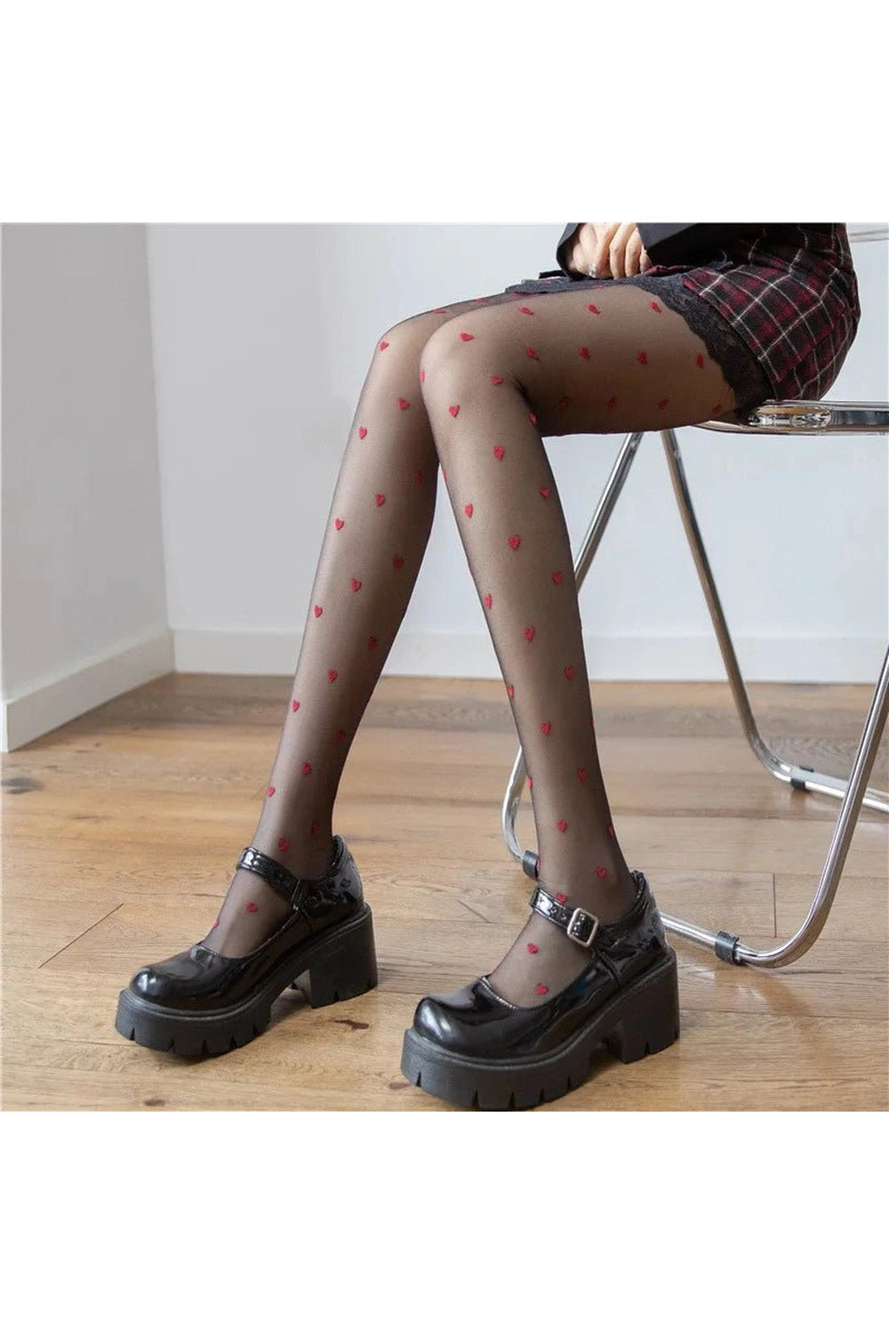 New Style Trends - Coquette Lovecore Heart Fishnets - Outfit Ideas