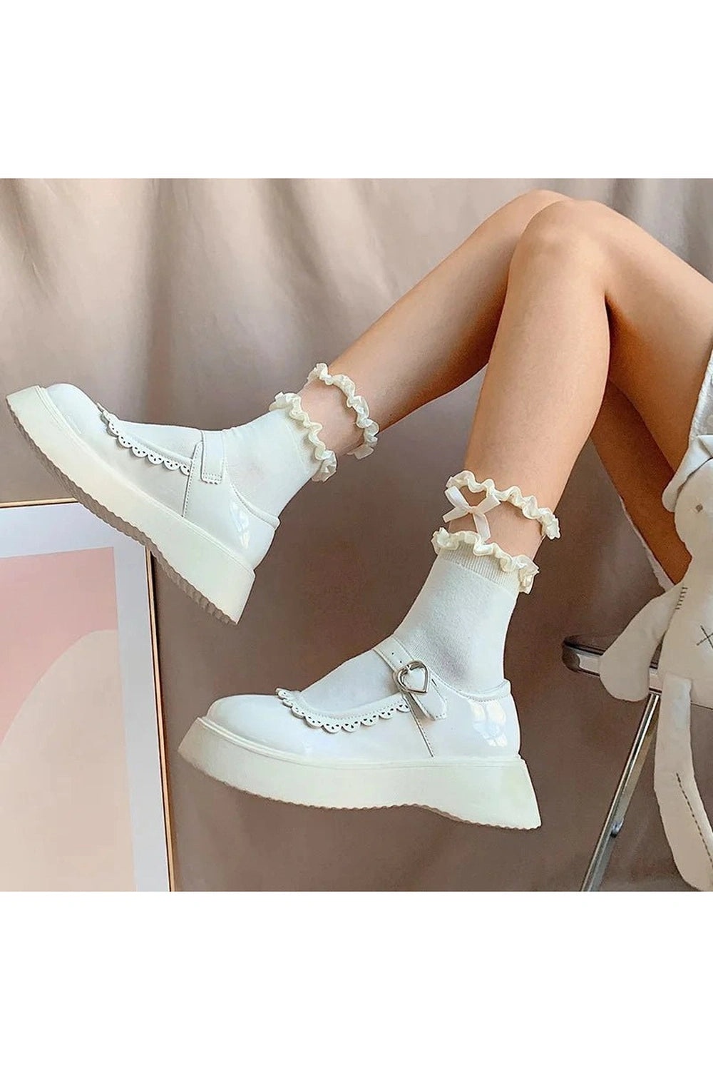 New Style Trends - Coquette Low Tube Lace Dots Socks - Outfit Ideas