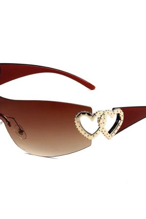 New Style Trends - Coquette Luxe Heart Shield Sunglasses - Outfit Ideas