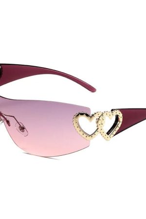 New Style Trends - Coquette Luxe Heart Shield Sunglasses - Outfit Ideas