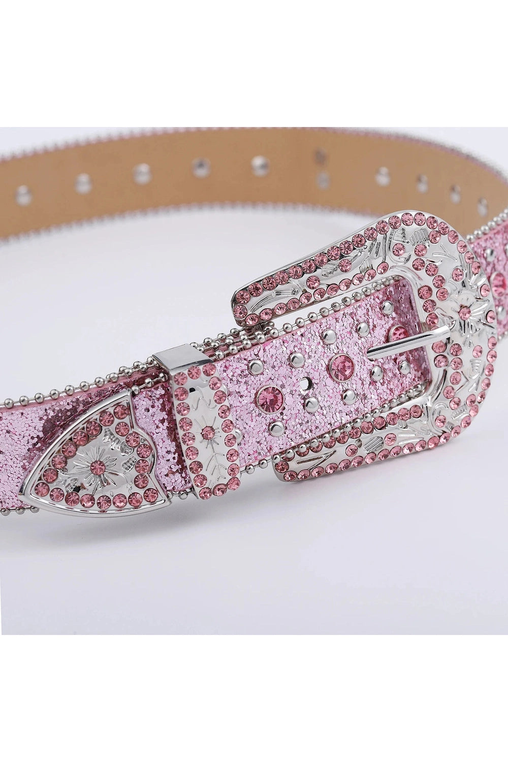 New Style Trends - Coquette Pink Cross-Rivet Rhinestone Belt - Outfit Ideas New Style Trends - Coquette Pink Cross-Rivet Rhinestone Belt - Outfit Ideas