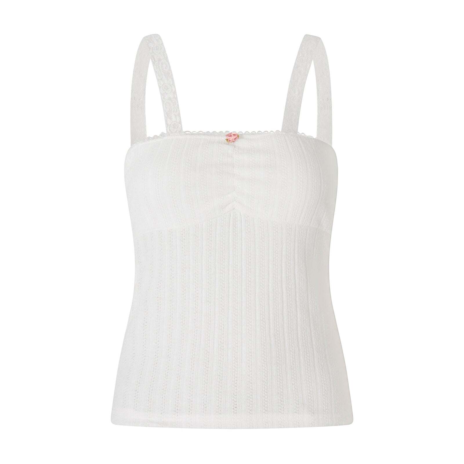 New Style Trends - Coquette Rosebud Lace Strap Top - Outfit Ideas