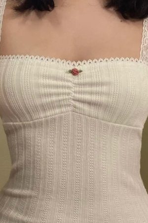 New Style Trends - Coquette Rosebud Lace Strap Top - Outfit Ideas