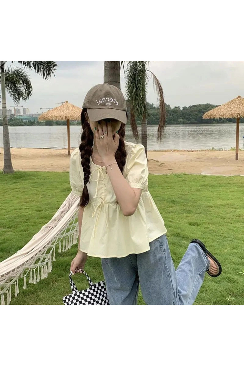 New Style Trends - Coquette Ruffles Lace-up Blouse - Outfit Ideas