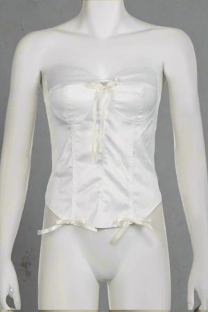 New Style Trends - Coquette Satin Lace-Up Bustier Top - Outfit Ideas