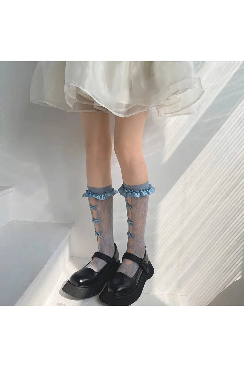 New Style Trends - Coquette Sheer Mesh Bowknot Socks - Outfit Ideas