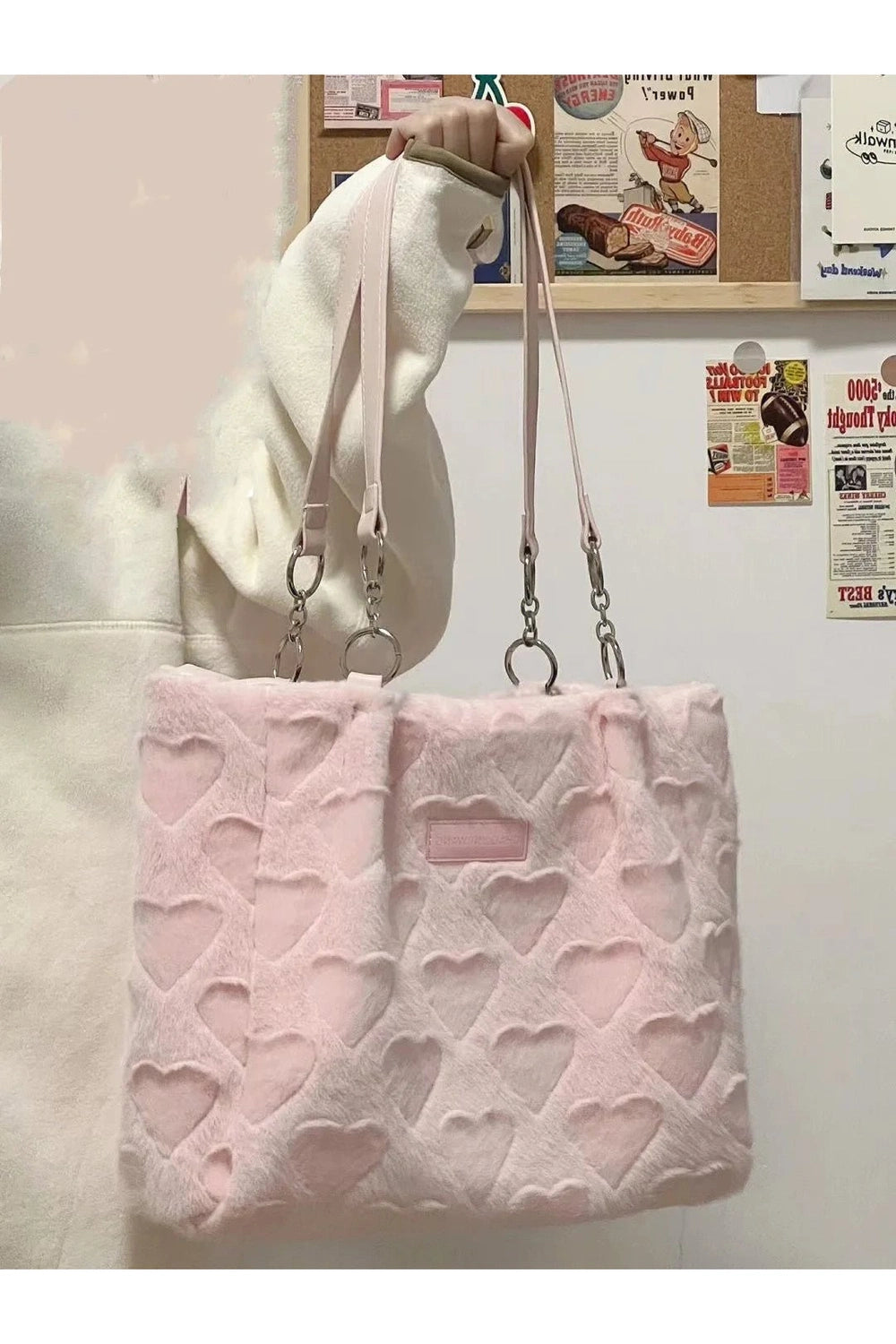 New Style Trends - Coquette Sweet Heart Furry Tote Bag - Outfit Ideas New Style Trends - Coquette Sweet Heart Furry Tote Bag - Outfit Ideas