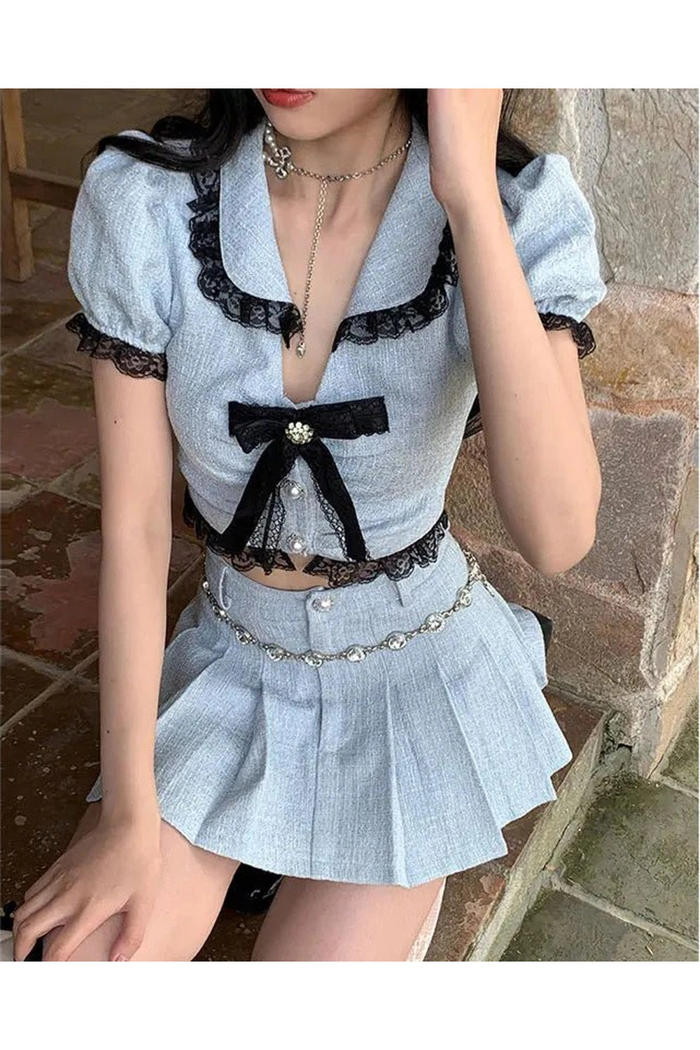 New Style Trends - Coquette Sweet Two Piece Mini Skirt - Outfit Ideas New Style Trends - Coquette Sweet Two Piece Mini Skirt - Outfit Ideas