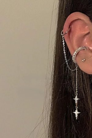 New Style Trends - Cosmic Cross Linked Aesthetic Earrings - Outfit Ideas