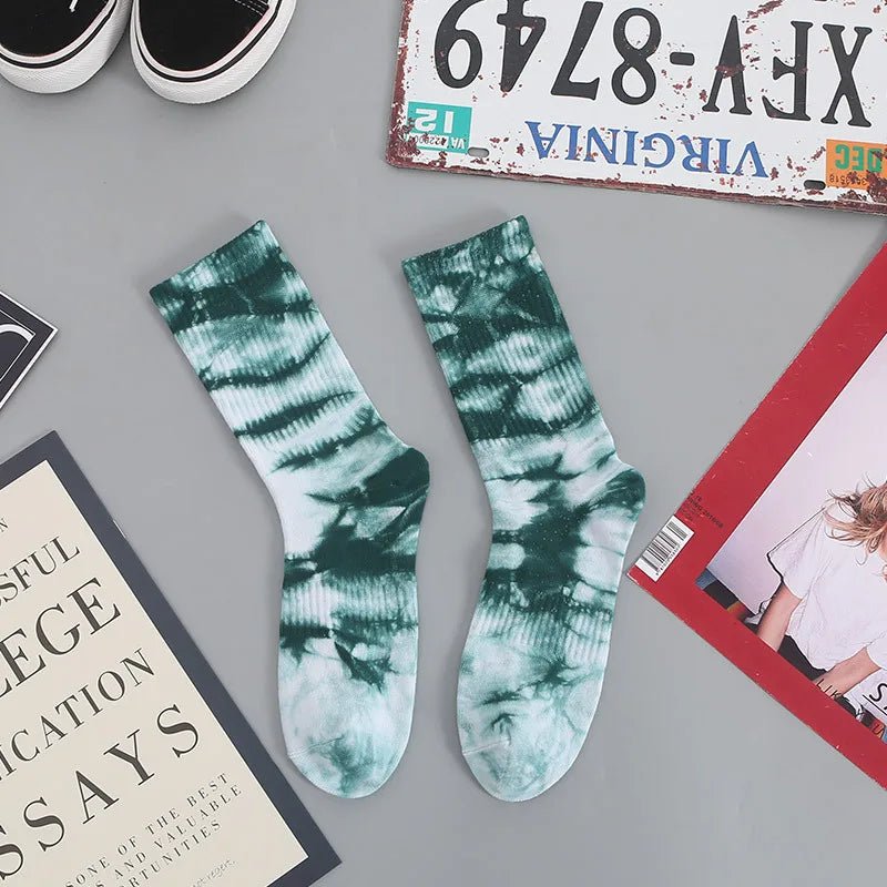 New Style Trends - Cosmic Swirl Aesthetic Tie-Dye Socks - Outfit Ideas New Style Trends - Cosmic Swirl Aesthetic Tie-Dye Socks - Outfit Ideas