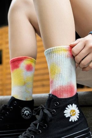 New Style Trends - Cosmic Swirl Aesthetic Tie-Dye Socks - Outfit Ideas