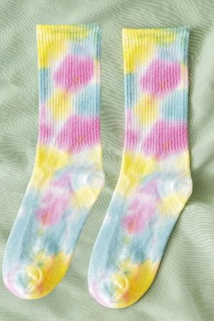 New Style Trends - Cosmic Swirl Aesthetic Tie-Dye Socks - Outfit Ideas
