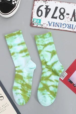 New Style Trends - Cosmic Swirl Aesthetic Tie-Dye Socks - Outfit Ideas