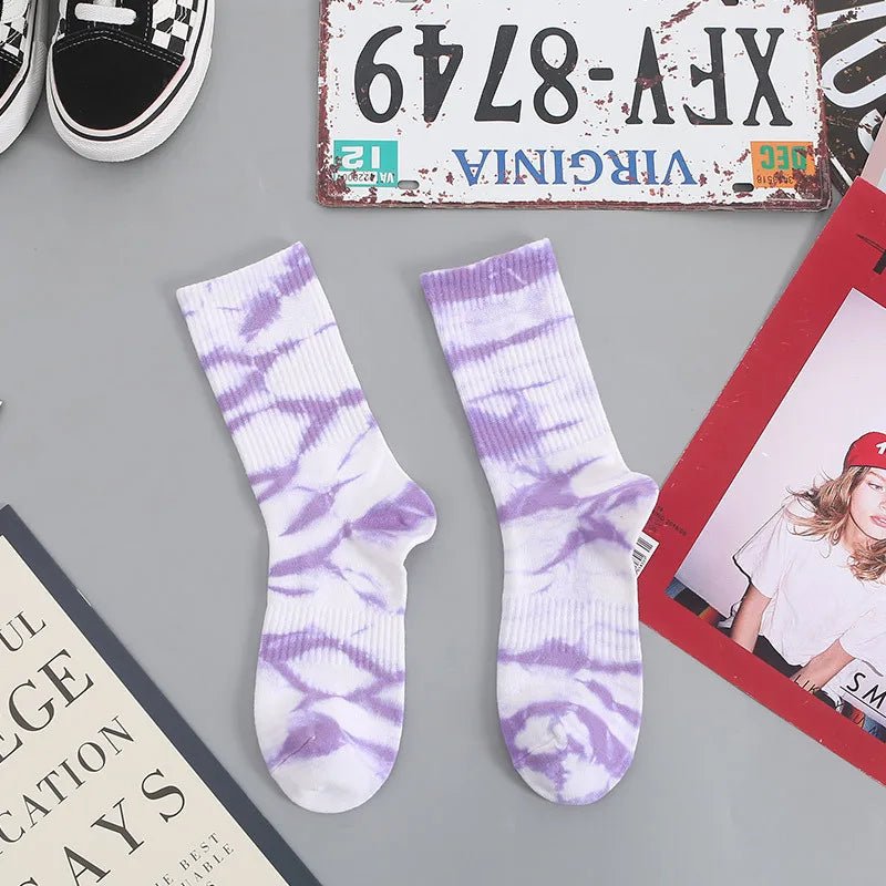 New Style Trends - Cosmic Swirl Aesthetic Tie-Dye Socks - Outfit Ideas New Style Trends - Cosmic Swirl Aesthetic Tie-Dye Socks - Outfit Ideas